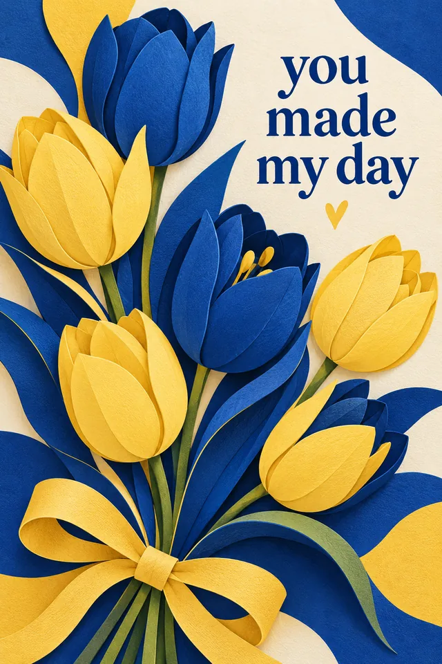 You made my day botanical thank-you card